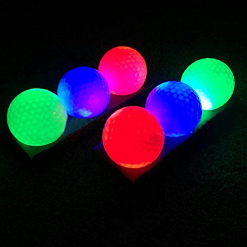 VORCOOLas Bolas de Golf Luminosas de la Noche de 3pcs LED encienden Las Pelotas de Golf Pelota de Golf Reutilizable de la Noche