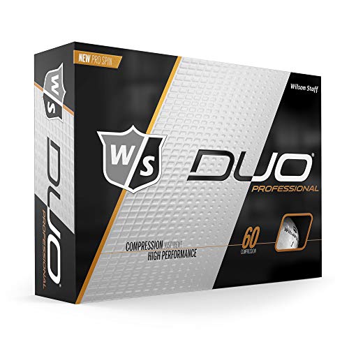 Wilson Golf W/S Duo Professional, Blanco, 12 Bolas, Compresión 60, 362 Hoyuelos, Uretano, WGWP39600