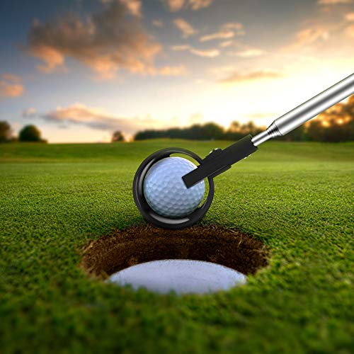 Brynnl Golf Ball Retriever, portátil retráctil Pelota de Golf telescópica Scover Saver con 3 en 1 Bolsillo Golf Club Brush Accesorios Set Juego de Pelota de Golf Recoger el Eje