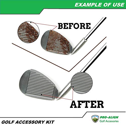 U/ PRO-ALIGN Toalla de golf con patrón de gofres de microfibra | Cepillo limpiador de ranura | Afilador de ranura | Kit de accesorios de golf