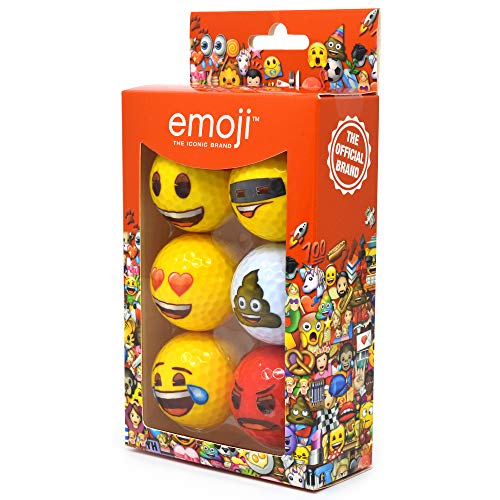 Emoji Oficial diseño Divertido Pelotas de Golf, diseño Divertido Emoji – 6 Pack
