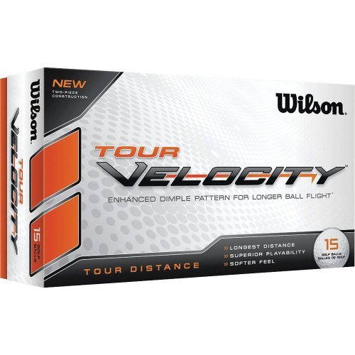 Wilson Tour Velocity Distance Golf Ball (15-Pack), White by