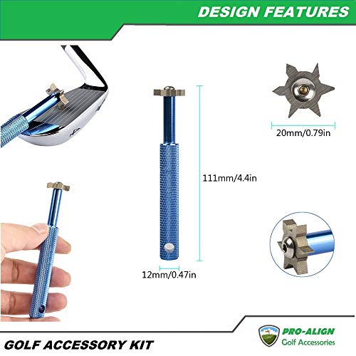 U/ PRO-ALIGN Toalla de golf con patrón de gofres de microfibra | Cepillo limpiador de ranura | Afilador de ranura | Kit de accesorios de golf