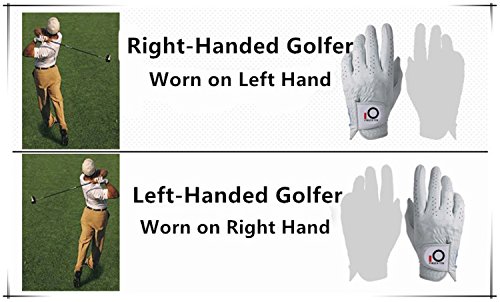 Guantes de golf Finger Ten 2017 de lluvia para hombre, paquete de 3 unidades, todos blancos o negros, para mano izquierda LH duradero, velcro verano, color blanco, tamaño Medium