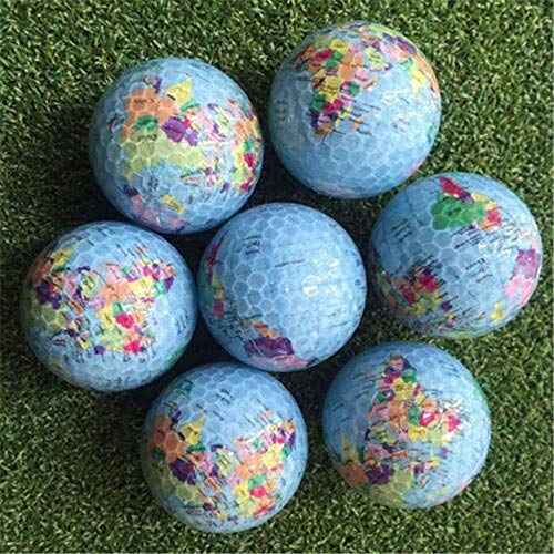Bolas de práctica de Golf Globo terráqueo Mundial Bolas de Golf Construcción de Doble Capa Mapa Mundial Ocasión Patrón Deporte Pelotas de Golf